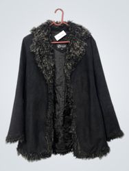 MISS DIDI FASHION Black Coat with Fur Trim