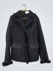 Black jacket with fur trim