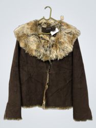 VooDoo Brown Faux Fur Trimmed Jacket