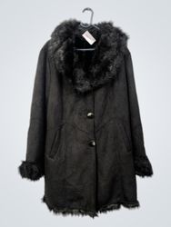 Black Faux Fur Trimmed Coat