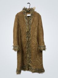 Brown Coat with Fur Trim