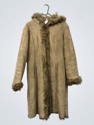 RESERVEER Hooded Faux Suede and Fur Lined Coat