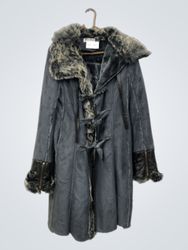 Zelia Women's Faux Suede Fur Trimmed Coat NAC-2893