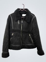 Pimkie Black Faux Shearling Aviator Jacket