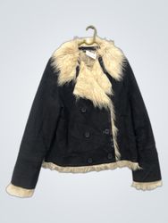 Black jacket with fur trim