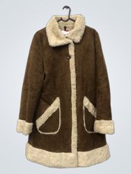 Tissaia Brown Suede & Shearling Lined Coat