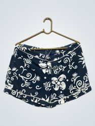 Shorts de Praia Femininos Roxy Azul com Estampa Fl..