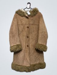 Brown Coat with Fur Trim