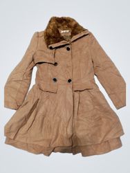 Brown Coat with Fur Collar