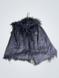 Black Furry Shawl