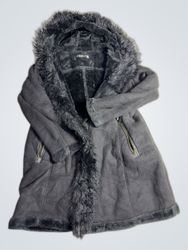 Breal Gray Fur-Lined Coat