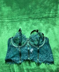 Victoria's Secret Green Lace Corset Bra