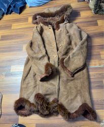 Brown Fur Trimmed Coat