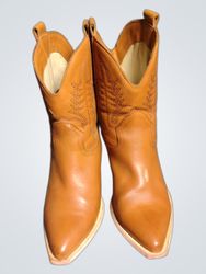 Tan Leather Cowboy Boots