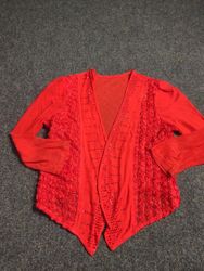Red Embellished Cardigan