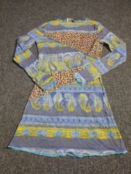 Robe à manches longues à imprimé cachemire et léop..