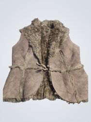 Brown faux fur lined vest