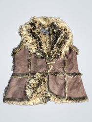 Gilet con bordo in pelliccia sintetica