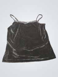 Black Velvet Cami with Lace Trim
