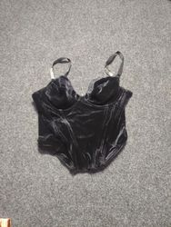 Victoria's Secret Corsetto in Velluto Nero Lingeri..