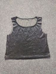Black polka dot top