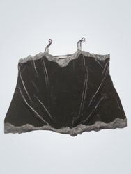Attention Black Velvet Lace Trim Cami