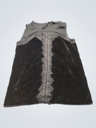 Haut sans manches noir en velours avec dentelle bo..