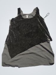 Mango Black Velvet Layered Dress