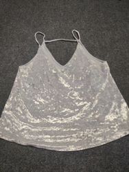 Light Grey Velvet Cami Top