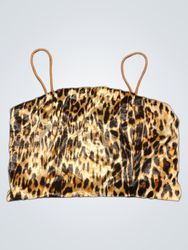 Leopard Print Top with Orange Straps