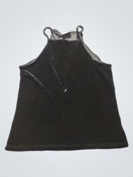Top noir en velours à col halter
