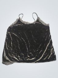 Black Velvet Cami with Lace Trim