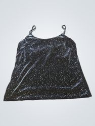 Schwarzes Samt-Camisole mit Glitzerdetail
