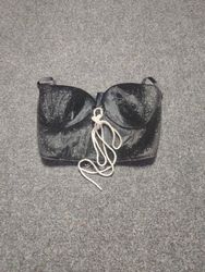 Top corsetto nero con glitter