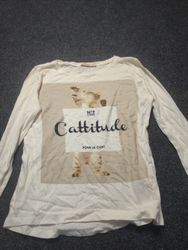 bsk&you Cattitude Pour Le Chat Maglietta a Maniche..