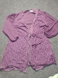 Kimono imprimé violet BIAGGINI avec bordure en den..