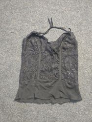 Black Lace Halter Top