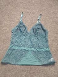 Teal Lace Trim Camisole