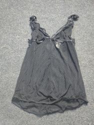 Black Sheer Babydoll Top with Polka Dots and Lace ..