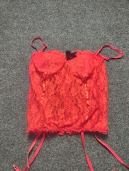 Red Lace Corset with Garters