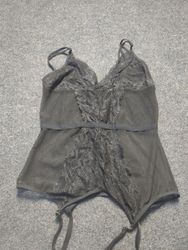 Black Lace Camisole with Garters