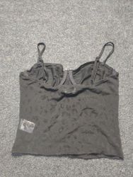 Motel Black Animal Print Corset Top