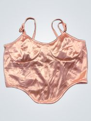 Pink Satin Corset Top