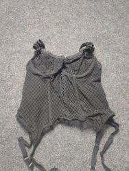 Black Corset Top with Garters