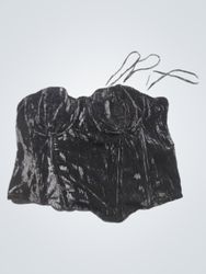 Black Velvet Corset Top