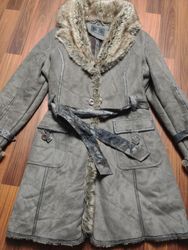 Gray Fur-Lined Coat