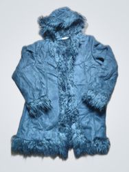 Black Fur-Lined Hooded Coat