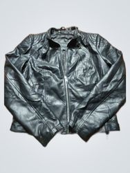 Mango Black Leather Biker Jacket