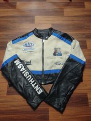 Unbranded Patched Leather Biker Jacket