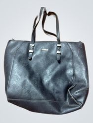 Guess Black Leather Tote Handbag